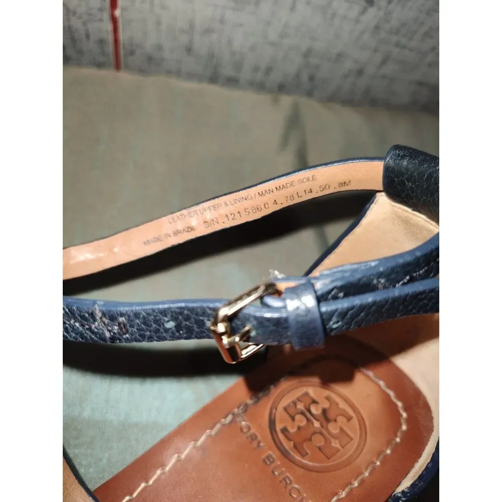 Tory Burch Phoebe Logo Thong Flat Sandals Sz 8M